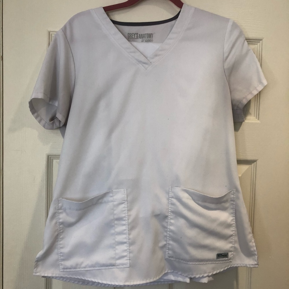 White greys anatomy scrub top